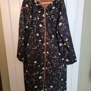 Knee Length Floral Fall Jacket